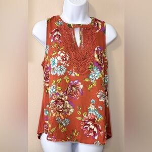 Daniel Rainn Keyhole Sleeveless Blouse